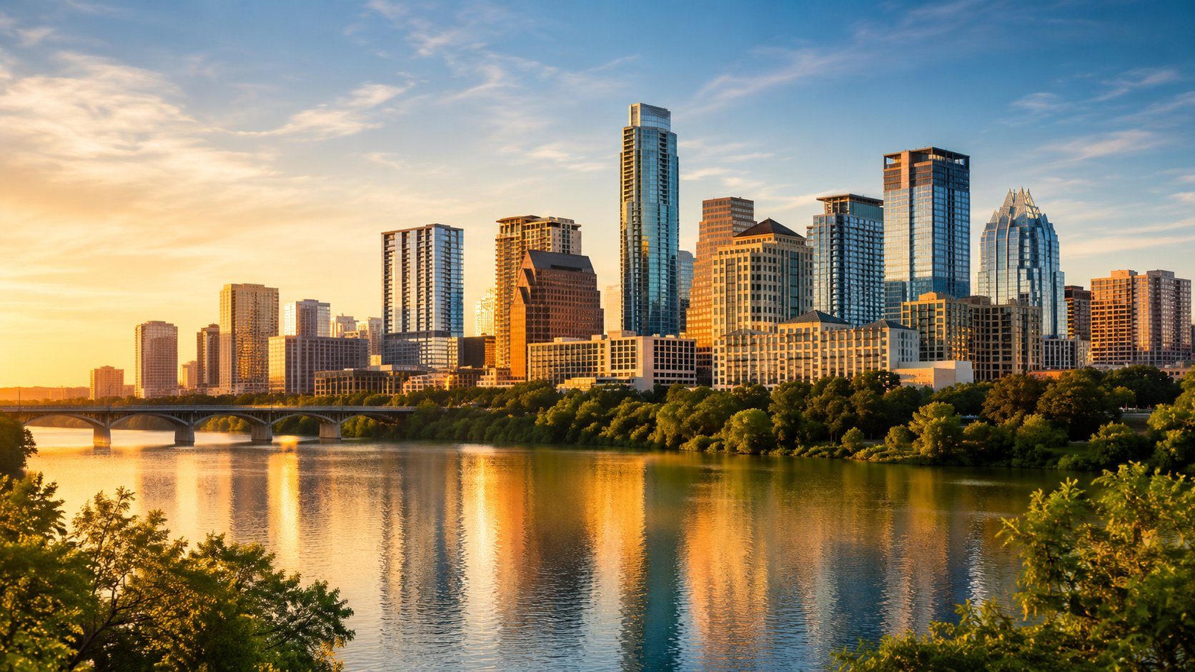 Austin skyline at golden hour